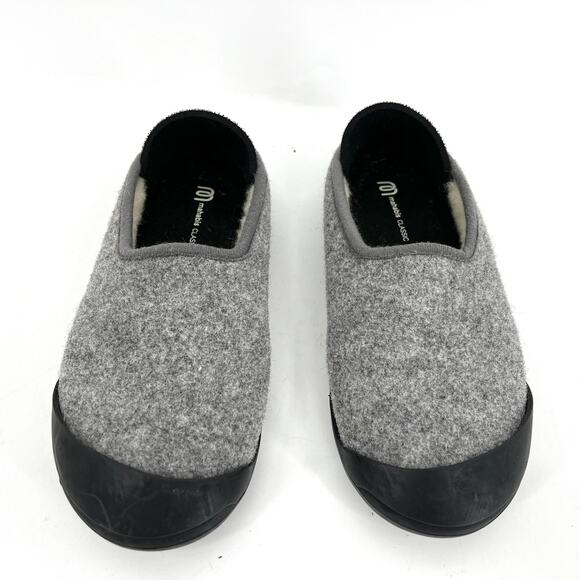 Mahabis Womens' wool felted lined classic gray slip on slippers (EU36 - US5.5) - Picture 6 of 11